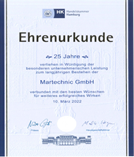 Certificate of Honor Martechnic Hamburg